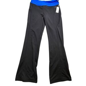 Tangerine Womens Flare Leg Yoga Pants Black Blue Mesh Waistband Size M NEW